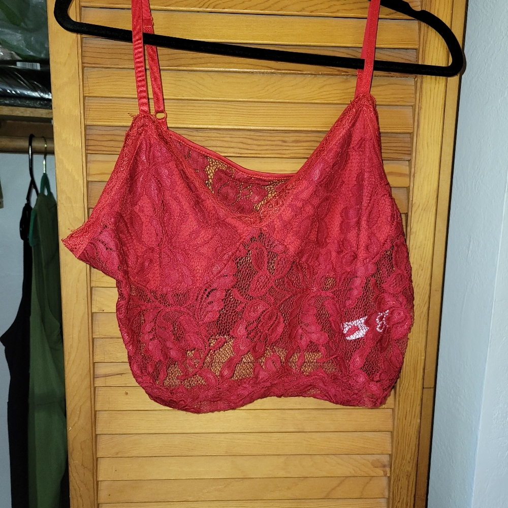 Shein red bralette